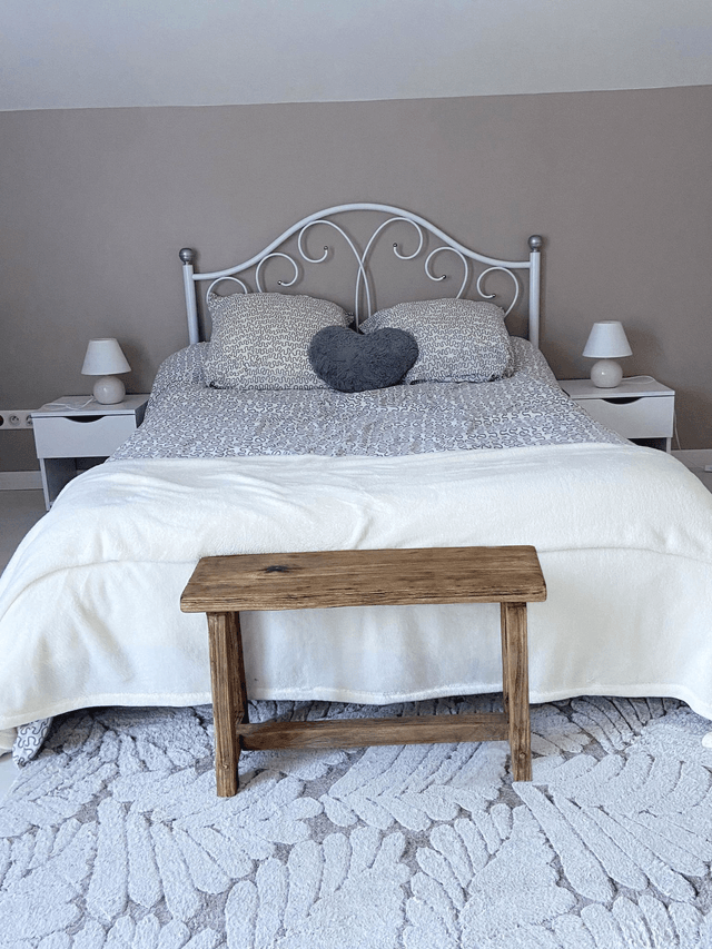 banc de canapé vintage en bois massif de chataignier par l'Artelier de julien