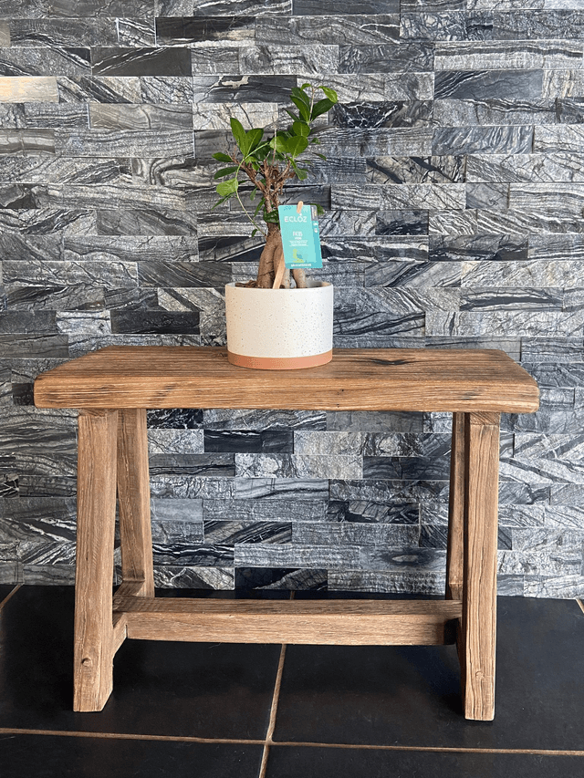 banc de canapé vintage en bois massif de chataignier par l'Artelier de julien