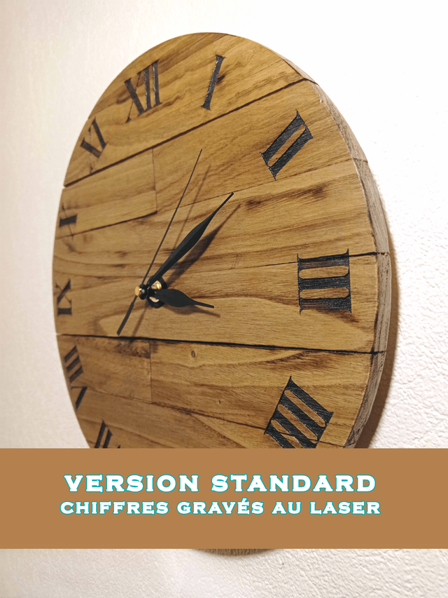 horloge murale en bois - style campagne par l'Artelier de julien