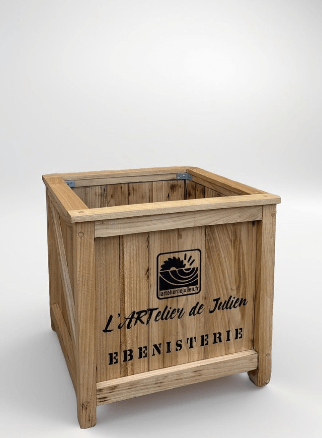 Bac à plantes et arbustes en bois de Châtaignier - Style Caisse de Transport - Accessoire pour Jardin et Terrasse -l'Artelier de Julien