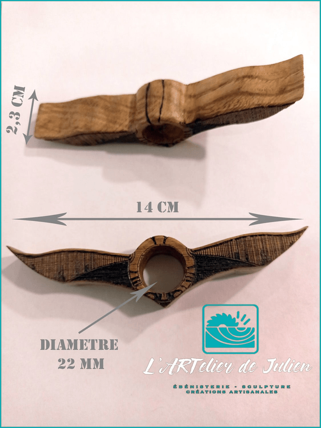 bague de lecture en bois vif d'or sur le thème Harry Potter -  par l'Artelier de julien