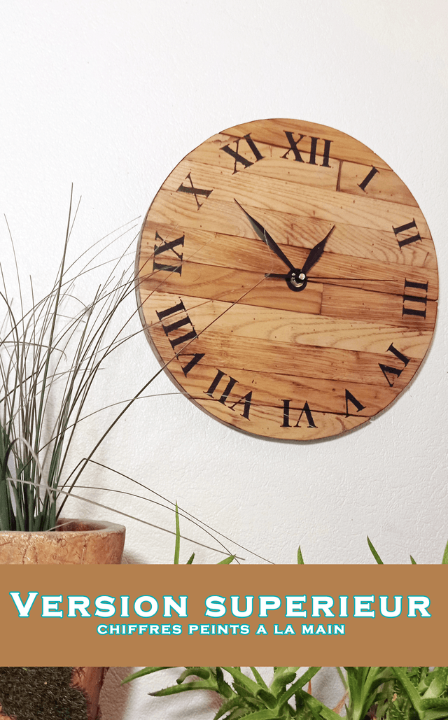 horloge murale en bois - style campagne par l'Artelier de julien