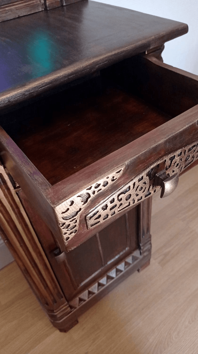 Meuble Harry Potter - salle de bain des préfets - vitrail de la sirène par l'Artelier de julien
