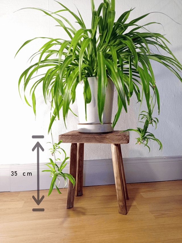 Tabouret vintage en bois de chataignier par l'Artelier de julien