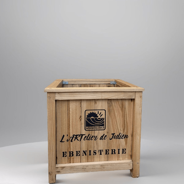 Bac à plantes et arbustes en bois de Châtaignier - Style Caisse de Transport - Accessoire pour Jardin et Terrasse -l'Artelier de Julien