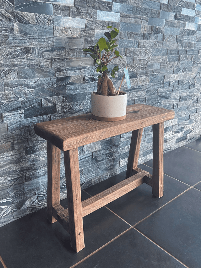 banc de canapé vintage en bois massif de chataignier par l'Artelier de julien