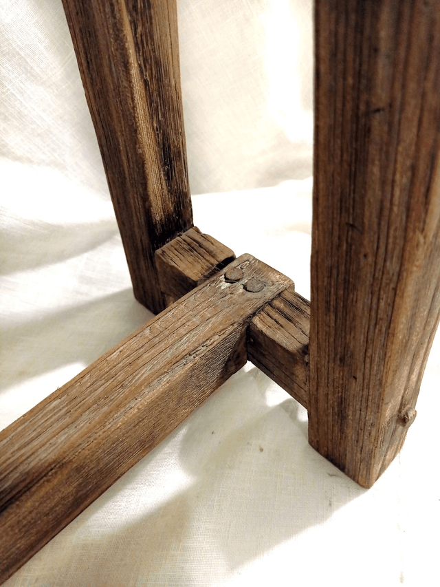 banc de canapé vintage en bois massif de chataignier par l'Artelier de julien