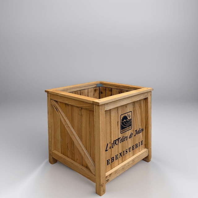 Bac à plantes et arbustes en bois de Châtaignier - Style Caisse de Transport - Accessoire pour Jardin et Terrasse -l'Artelier de Julien